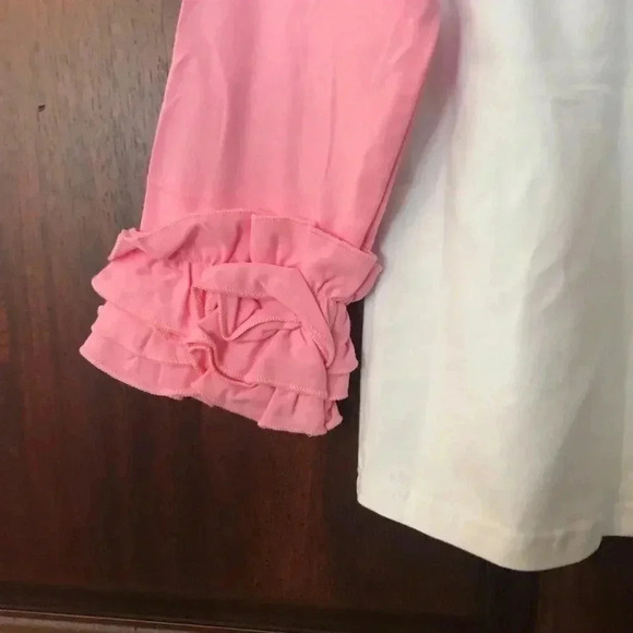 White pink T-shirt ruffle sleeves size M - Picture 5 of 5
